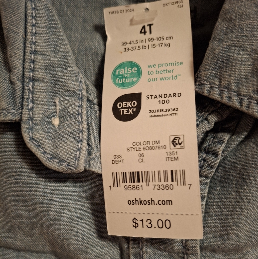 OshKosh B'gosh Kids Light Blue Denim Shirt